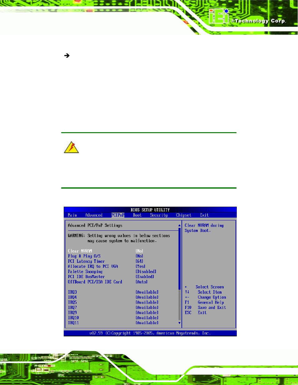 4 pci/pnp | IEI Integration NANO-9453 v1.0 User Manual | Page 155 / 242