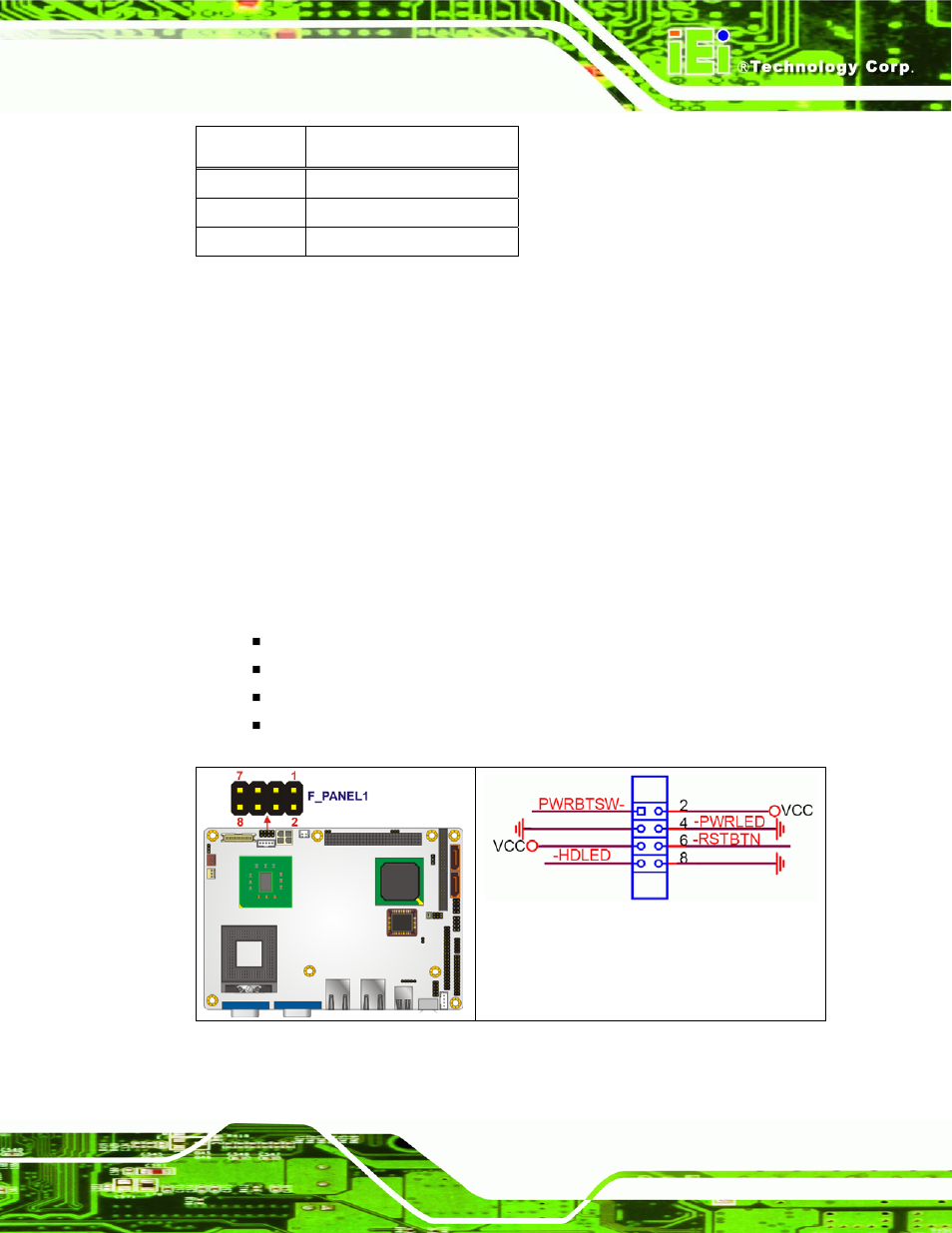 8 front panel connector (12-pin) | IEI Integration NANO-9453 v1.0 User Manual | Page 61 / 242