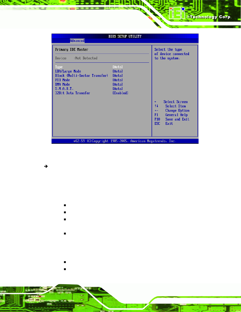 Menu 5: ide master and ide slave configuration | IEI Integration NANO-9453 v1.12 User Manual | Page 135 / 242