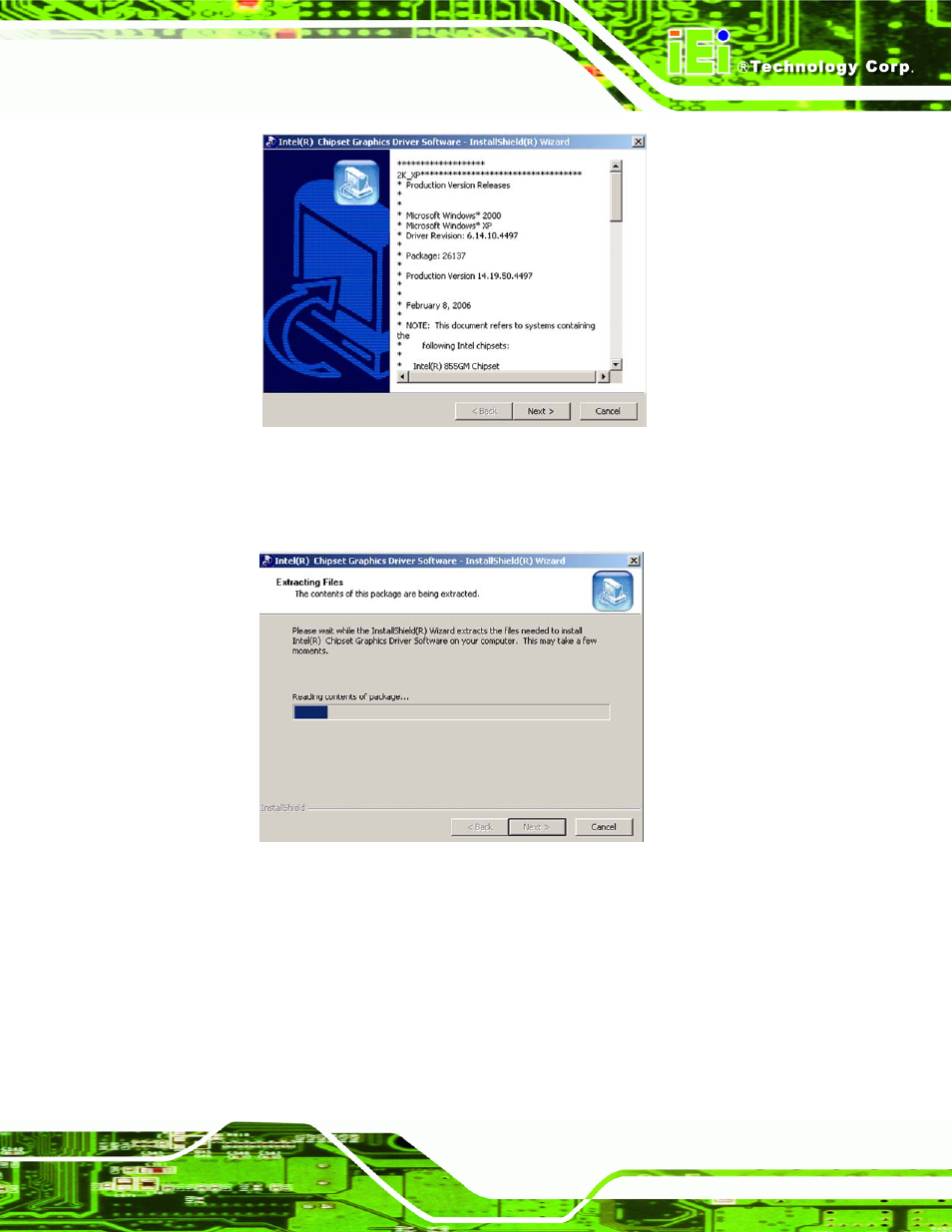 Figure 7-9: gma driver readme file, Figure 7-10: gma driver file extraction, Figure 7-9 | IEI Integration NANO-9453 v1.12 User Manual | Page 195 / 242
