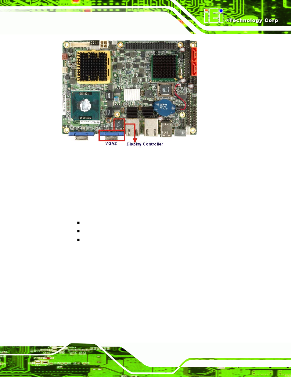 3 intel® 945gme lvds support, 3 intel, 945gme lvds support | Figure 2-6: vga2 connectors | IEI Integration NANO-9453 v1.12 User Manual | Page 35 / 242