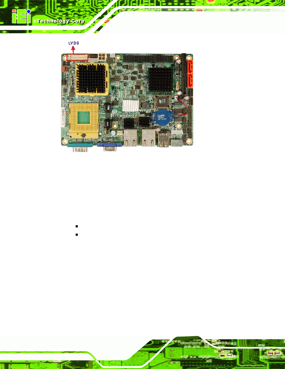 4 intel® 945gme direct media interface (dmi), 4 intel, 945gme direct media interface (dmi) | Figure 2-7: lvds connector | IEI Integration NANO-9453 v1.12 User Manual | Page 36 / 242