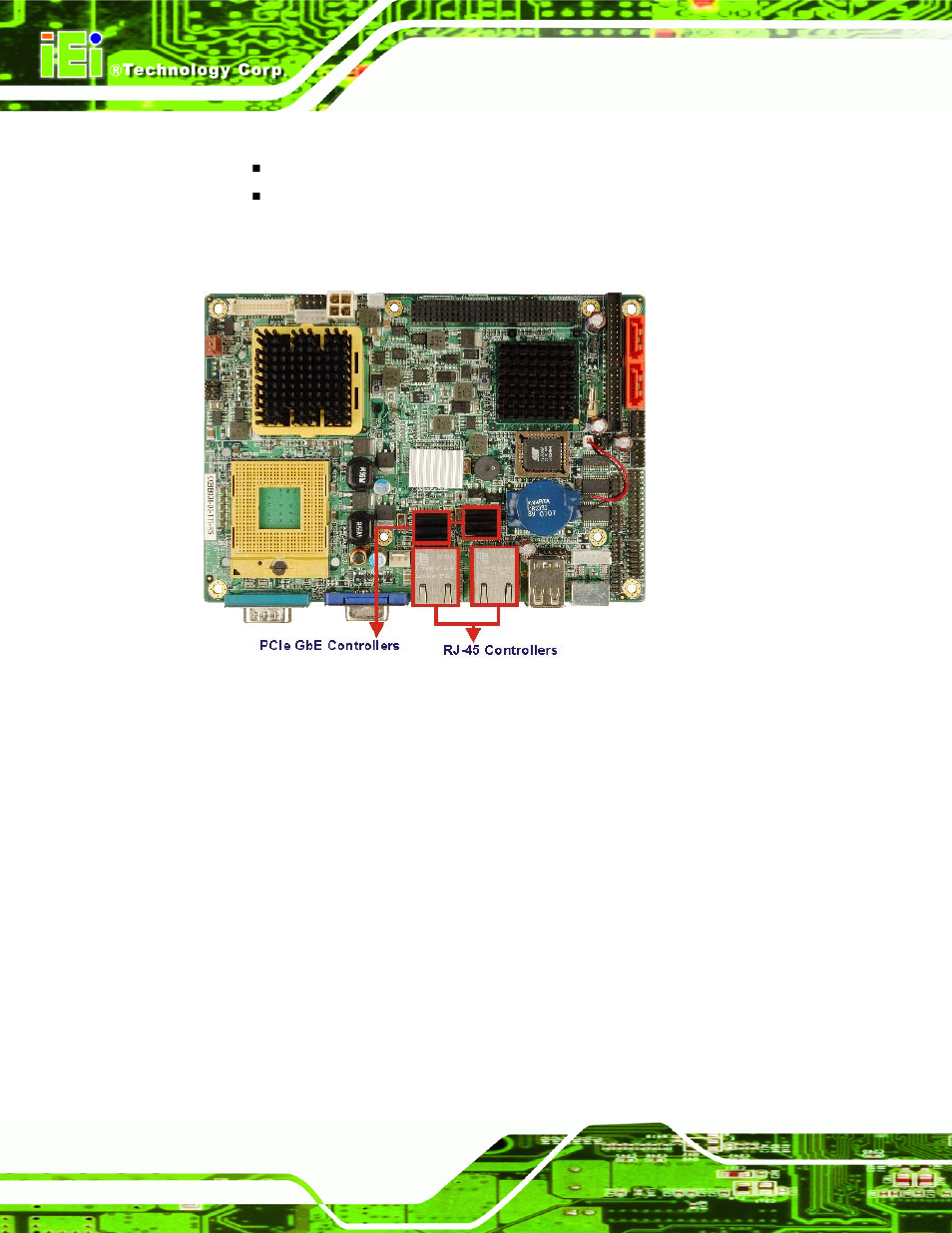 3 mini pcie, Figure 2-13: pcie gbe controllers | IEI Integration NANO-9453 v1.12 User Manual | Page 44 / 242