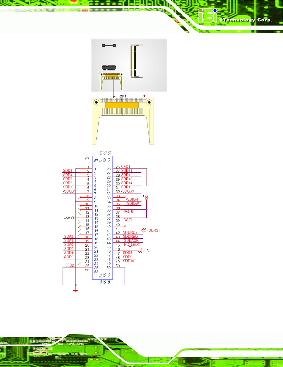 Figure 4-7: cf card socket location | IEI Integration NANO-9453 v1.12 User Manual | Page 67 / 242