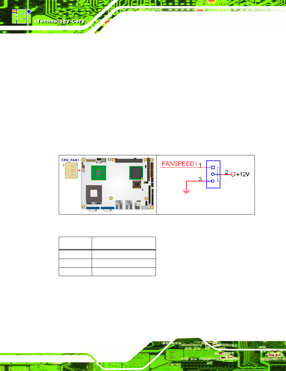 8 front panel connector (12-pin), Figure 4-9: +12v fan connector location, Table 4-9: +12v fan connector pinouts | IEI Integration NANO-9453 v1.12 User Manual | Page 70 / 242