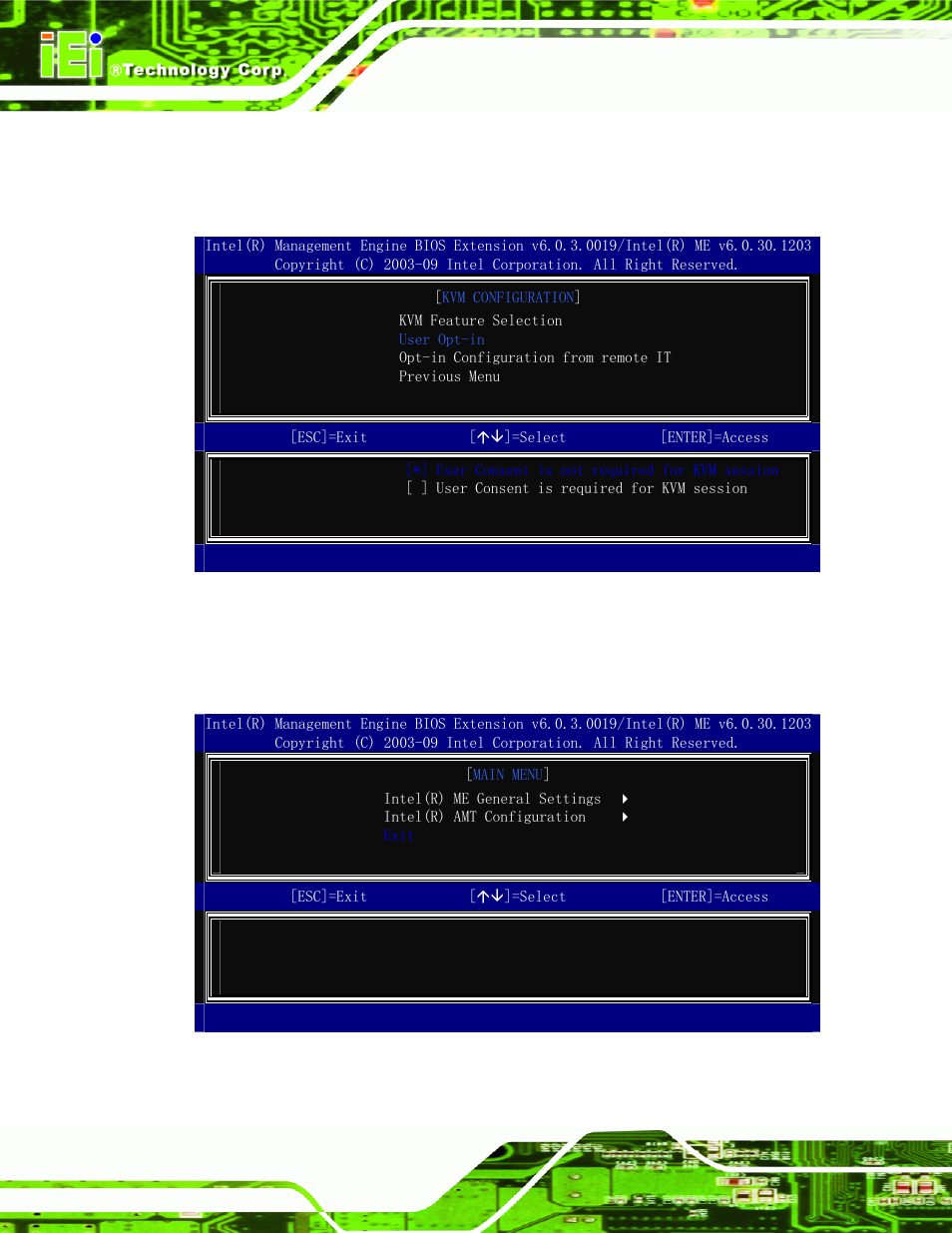 Figure a-7: kvm user opt-in, Figure a-8: exit | IEI Integration NANO-QM57A User Manual | Page 104 / 143