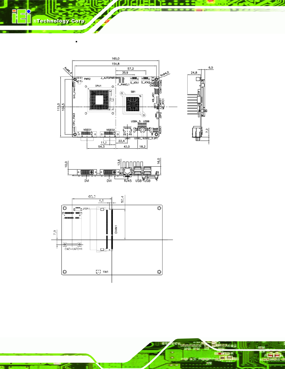 Figure 1-3: nano-qm57a dimensions (mm) | IEI Integration NANO-QM57A User Manual | Page 16 / 143