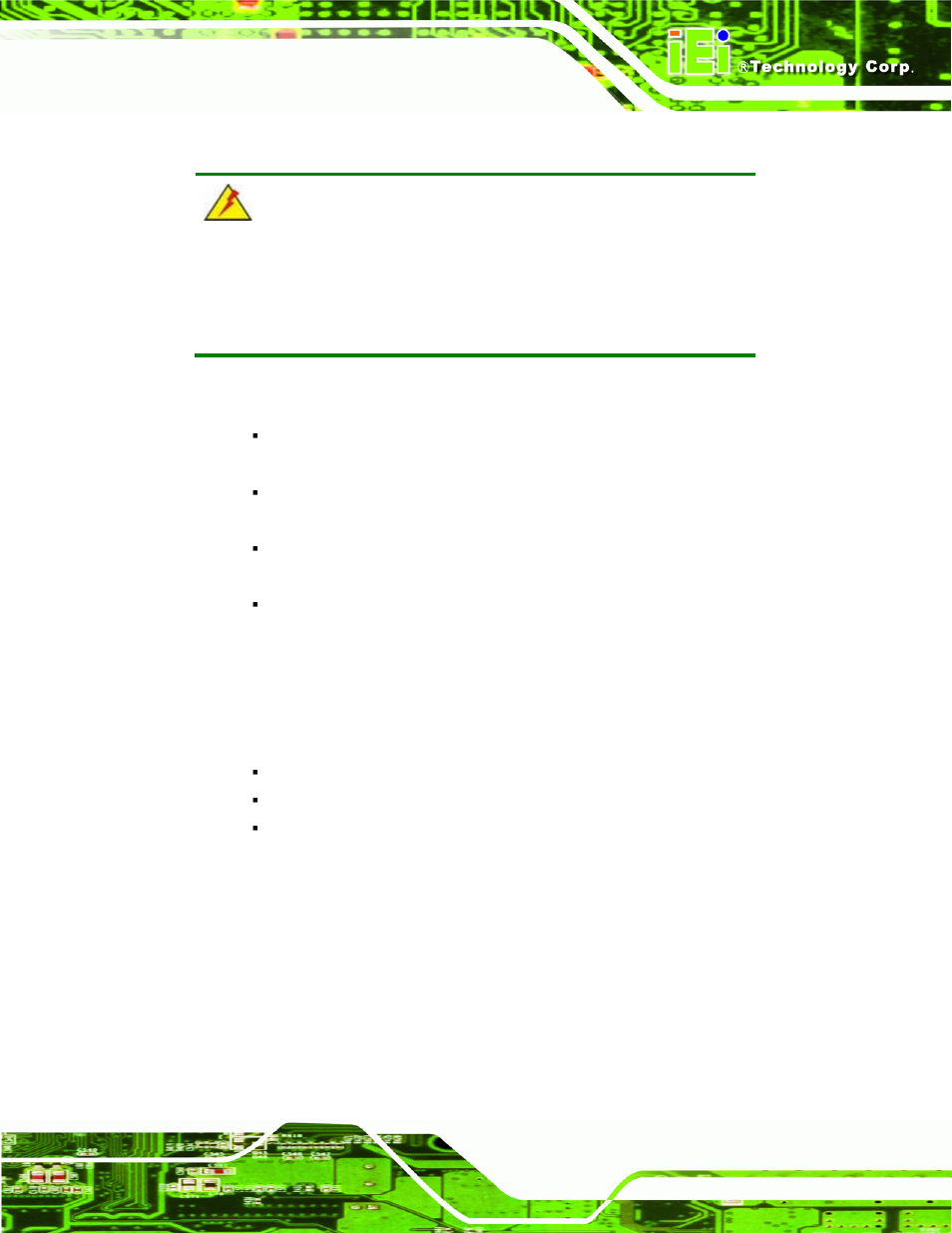 1 anti-static precautions, 2 unpacking precautions, Static | Recautions, Npacking | IEI Integration NANO-QM57A User Manual | Page 21 / 143