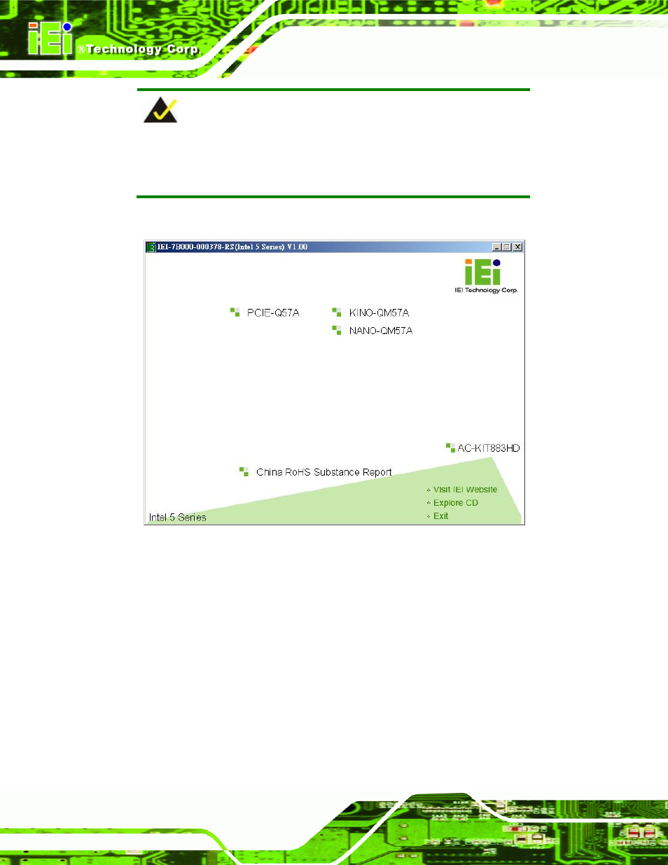 Figure 4-19: introduction screen | IEI Integration NANO-QM57A User Manual | Page 66 / 143