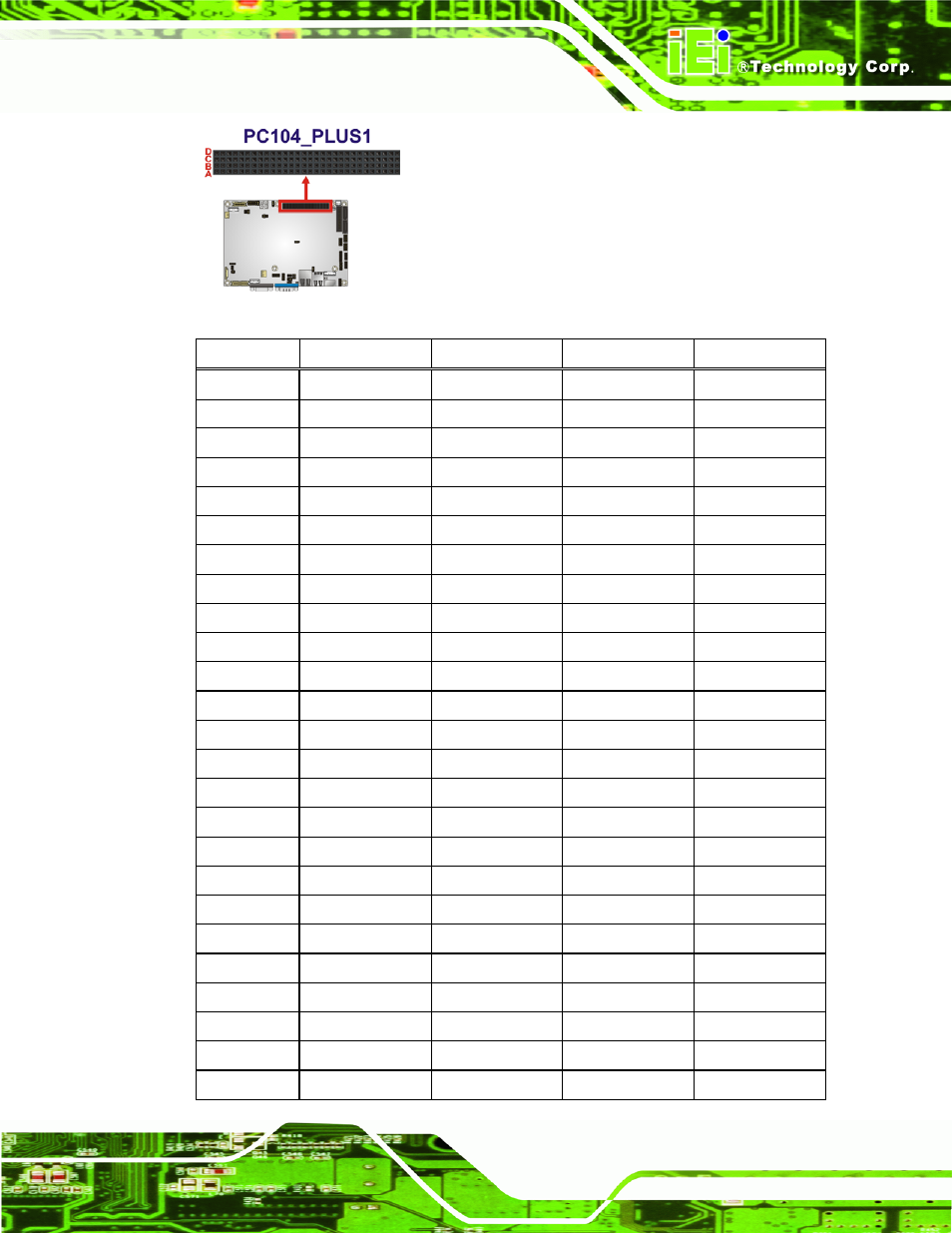 Figure 3-15: pci-104 connector location | IEI Integration NANO-PV-D4252_N4552_D5252 User Manual | Page 41 / 148