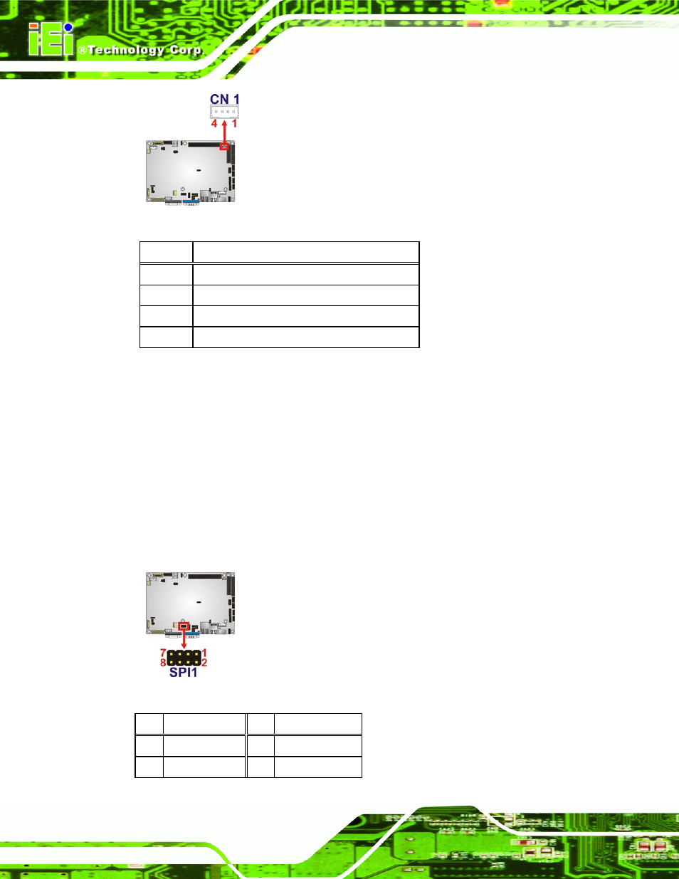 22 spi flash connector, Figure 3-22: smbus connector locations, Figure 3-23: spi flash connector | Table 3-23: smbus connector pinouts | IEI Integration NANO-PV-D4252_N4552_D5252 User Manual | Page 48 / 148