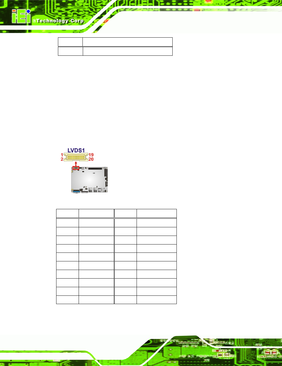 10 lvds1 lcd connector, Figure 3-11: lvds1 connector locations, Table 3-11: backlight inverter connector pinouts | Table 3-12: lvds2 connector pinouts | IEI Integration NANO-PV-D4251_N4551_D5251 User Manual | Page 37 / 153