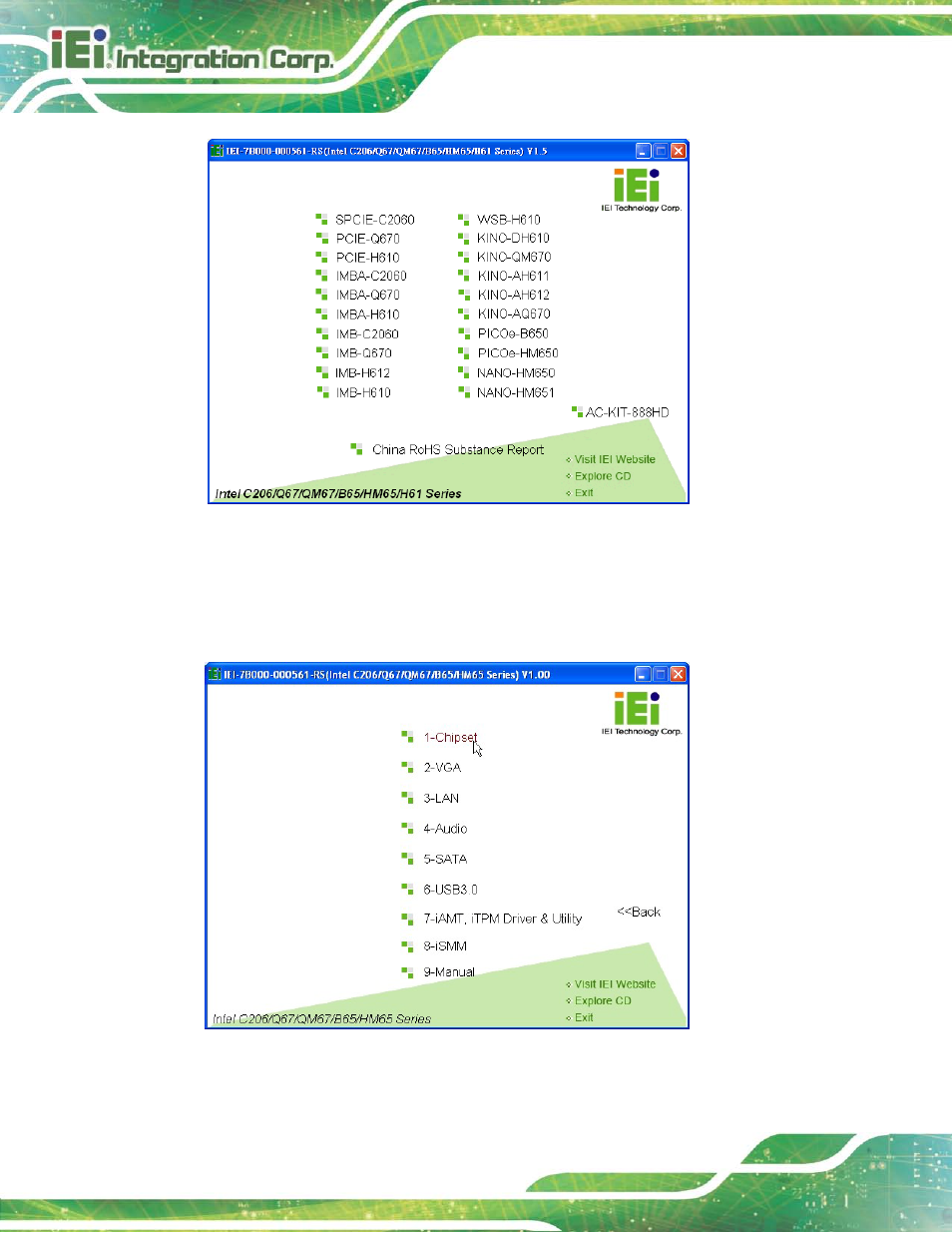 Figure 6-1: introduction screen, Figure 6-2: available drivers | IEI Integration NANO-HM650 User Manual | Page 108 / 175