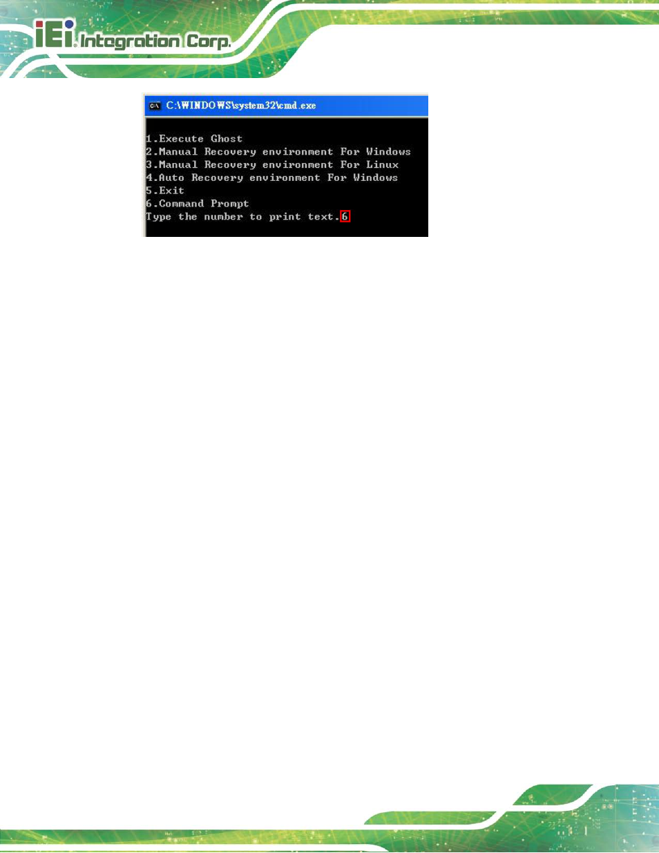 Figure b-4: command prompt | IEI Integration NANO-HM650 User Manual | Page 130 / 175