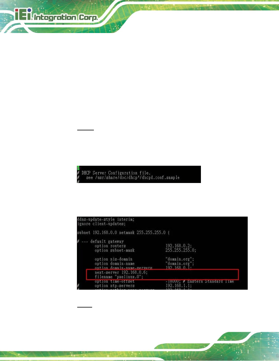 B.6.1 configure dhcp server settings | IEI Integration NANO-HM650 User Manual | Page 154 / 175