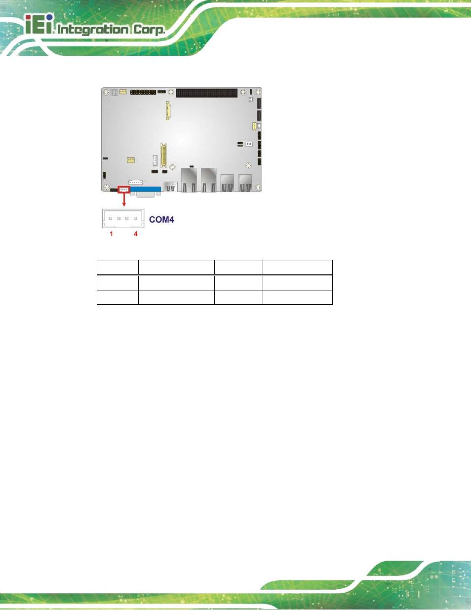 20 smbus connector, Figure 3-20: serial port connector location, Table 3-17: serial port connector pinouts | Ee figure 3-20, Ee table 3-17 | IEI Integration NANO-HM650 User Manual | Page 46 / 175