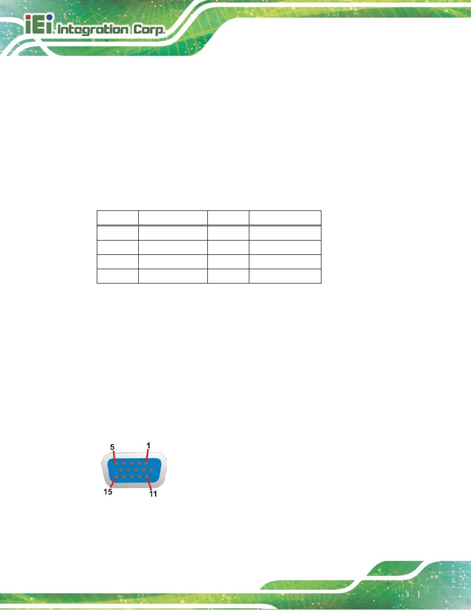 3 usb connectors, 4 vga connector, Figure 3-26: vga connector | Table 3-24: usb port connector pinouts | IEI Integration NANO-HM650 User Manual | Page 52 / 175