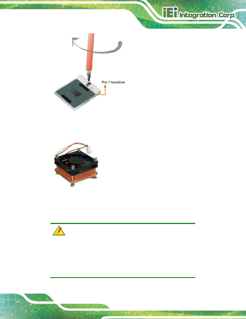 2 cooling kit installation, Figure 4-2: lock the cpu socket retention screw, Figure 4-3: iei cf-989a-rs cooling kit | IEI Integration NANO-HM650 User Manual | Page 59 / 175