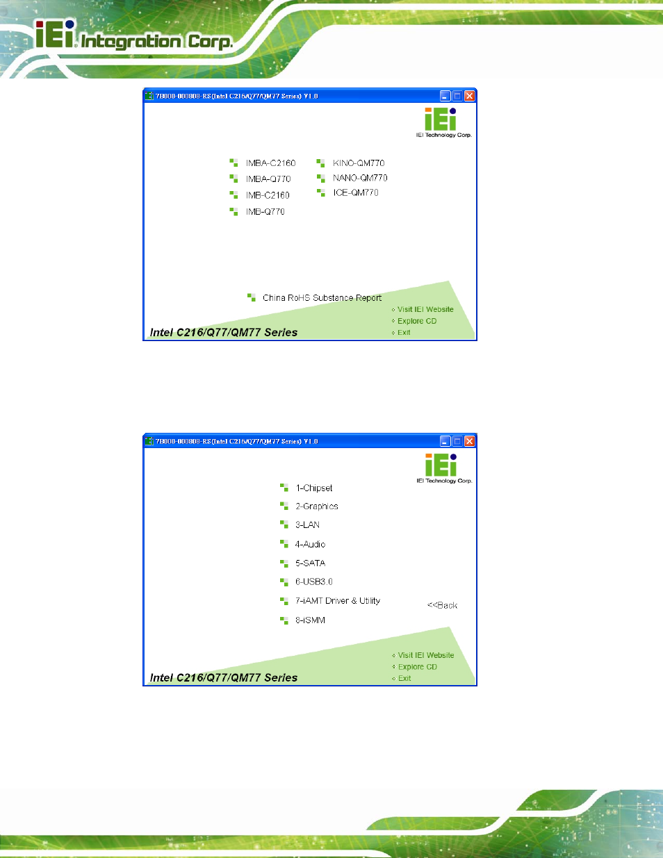 Figure 6-1: introduction screen, Figure 6-2: available drivers | IEI Integration NANO-QM770 User Manual | Page 113 / 190