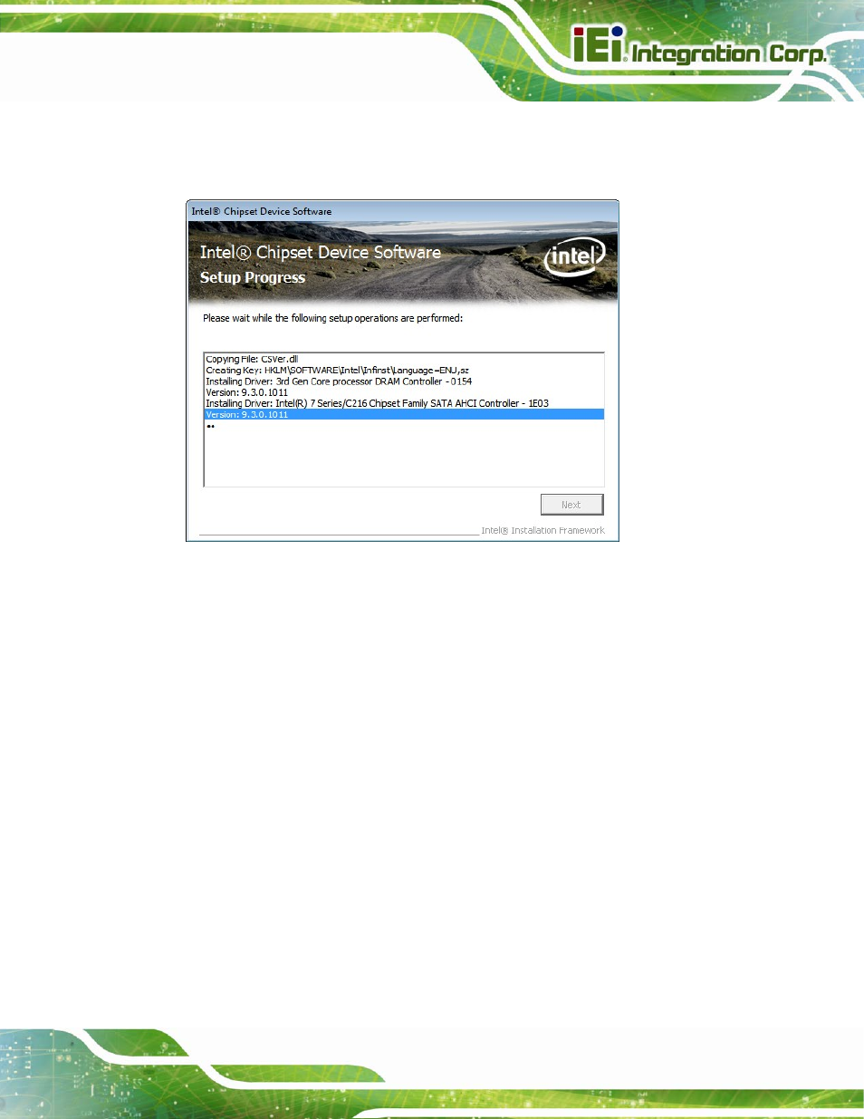 Figure 6-6: chipset driver setup operations | IEI Integration NANO-QM770 User Manual | Page 116 / 190