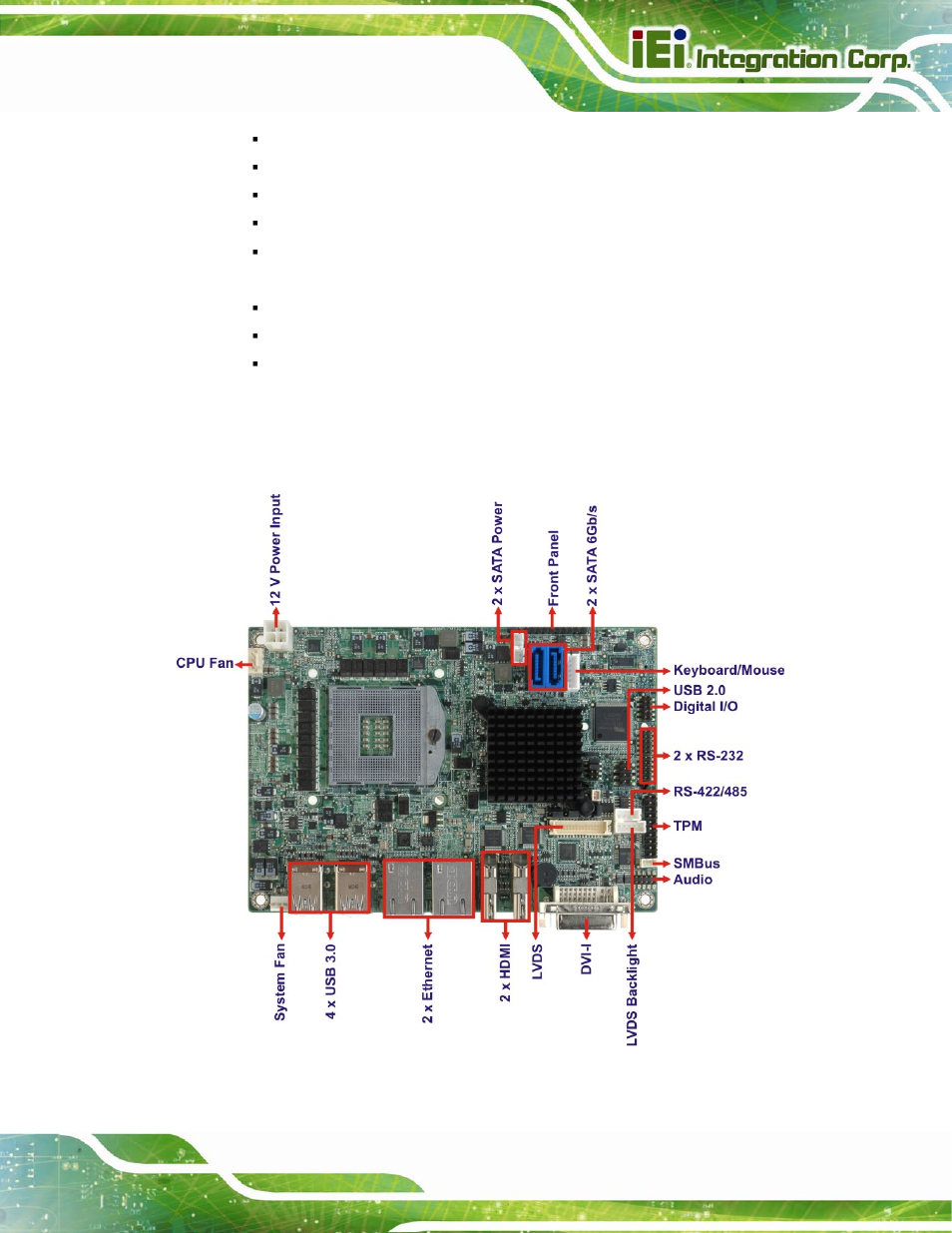 4 connectors, Onnectors, Figure 1-2: connectors (front) | IEI Integration NANO-QM770 User Manual | Page 18 / 190