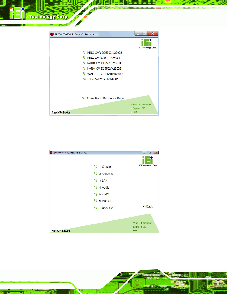 Figure 6-1: start up screen, Figure 6-2: drivers | IEI Integration NANO-CV-D25501_N26001 User Manual | Page 119 / 194