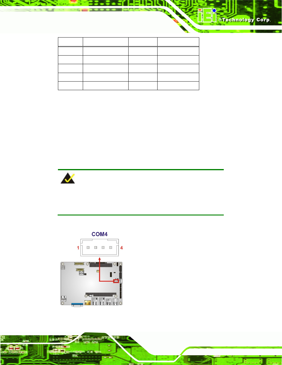 18 rs-422/485 serial port connector, Figure 3-19: rs-422/485 connector location, Table 3-20: rs-232 serial port connector pinouts | IEI Integration NANO-CV-D25501_N26001 User Manual | Page 50 / 194