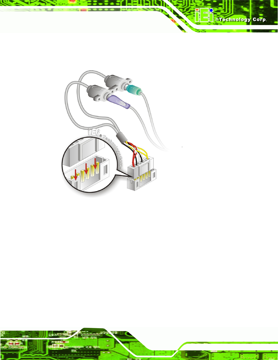 Figure 4-12: keyboard/mouse y-cable connection | IEI Integration NANO-CV-D25501_N26001 User Manual | Page 74 / 194
