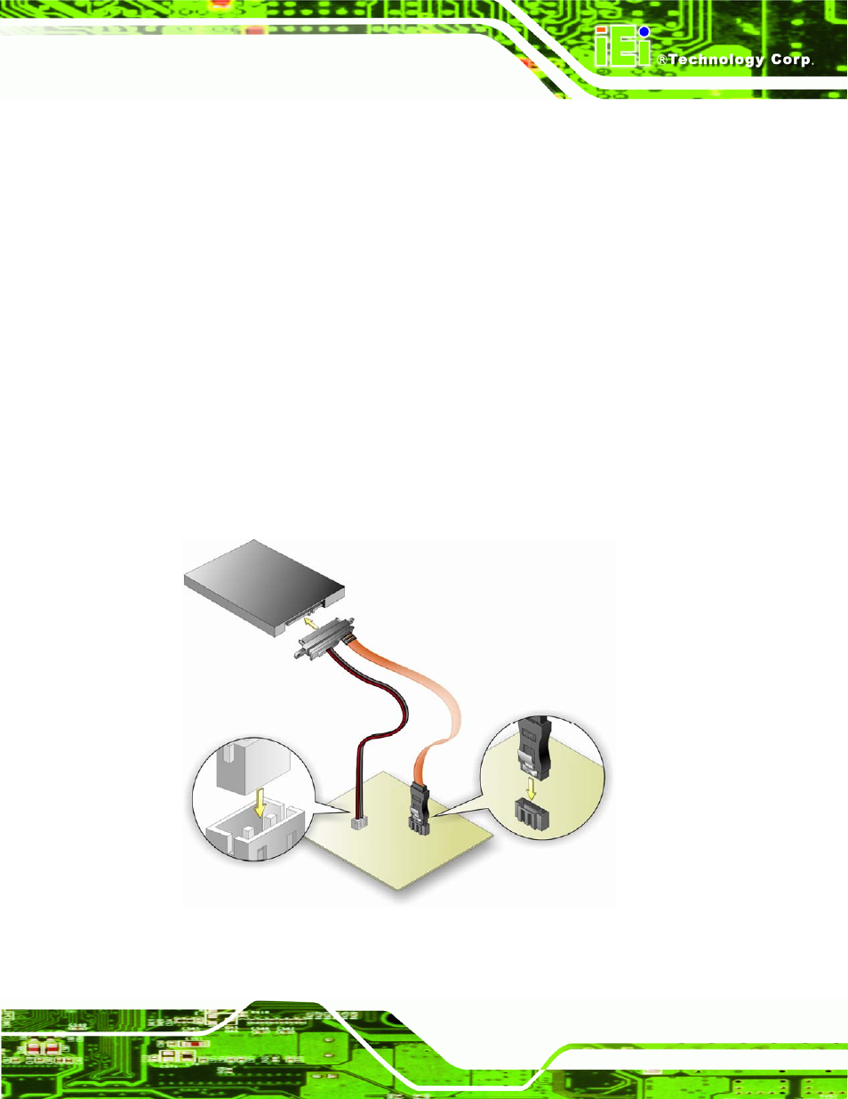 6 sata drive connection, Figure 4-16: sata drive cable connection | IEI Integration NANO-CV-D25501_N26001 User Manual | Page 78 / 194