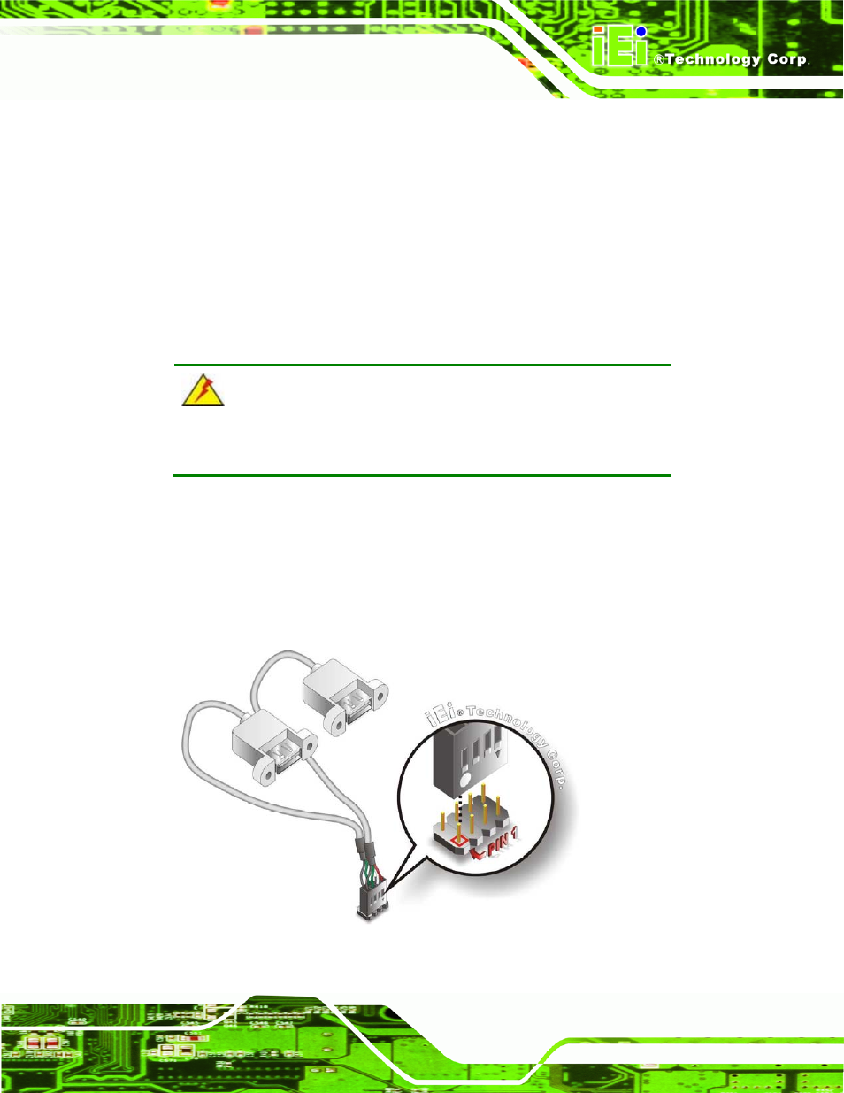 8 usb cable (dual port without bracket), Figure 4-18: dual usb cable connection | IEI Integration NANO-CV-D25501_N26001 User Manual | Page 80 / 194