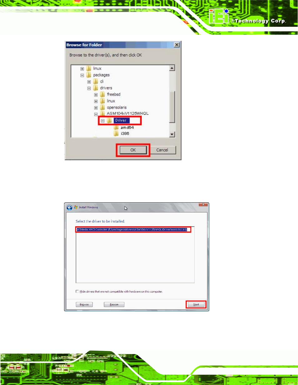 Figure 4-25: browse for folder | IEI Integration NANO-CV-D25501_N26001 User Manual | Page 86 / 194