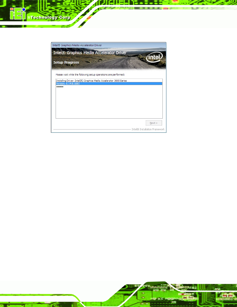 Figure 6-12: vga driver setup operations | IEI Integration NANO-CV-D25502_N26002 User Manual | Page 107 / 173