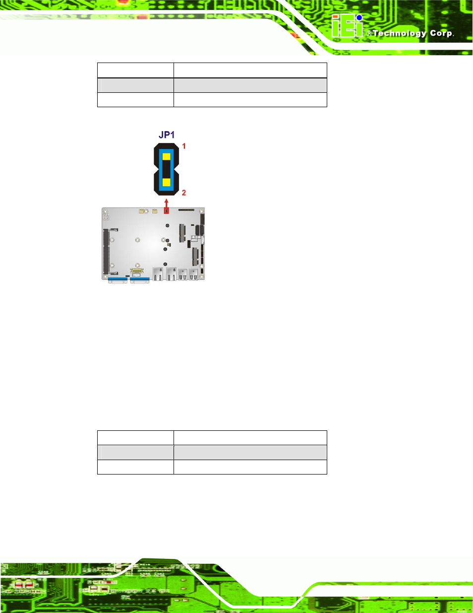 2 clear cmos jumper, Figure 4-2: at/atx power selection jumper location, Table 4-2: at/atx power selection jumper settings | Table 4-3: clear cmos jumper settings | IEI Integration NANO-CV-D25502_N26002 User Manual | Page 52 / 173