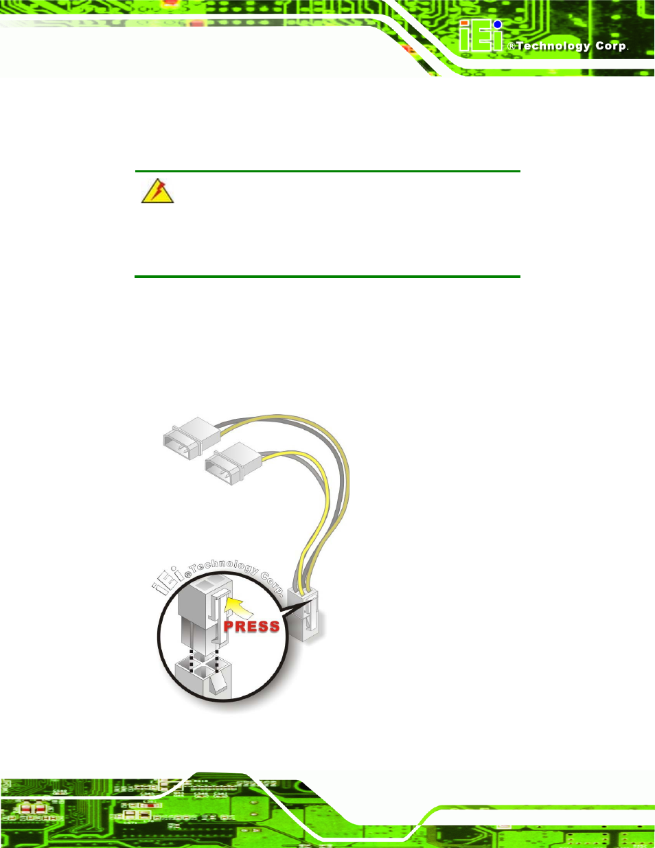 1 at/atx power connection, Figure 4-6: power cable to motherboard connection | IEI Integration NANO-CV-D25502_N26002 User Manual | Page 56 / 173