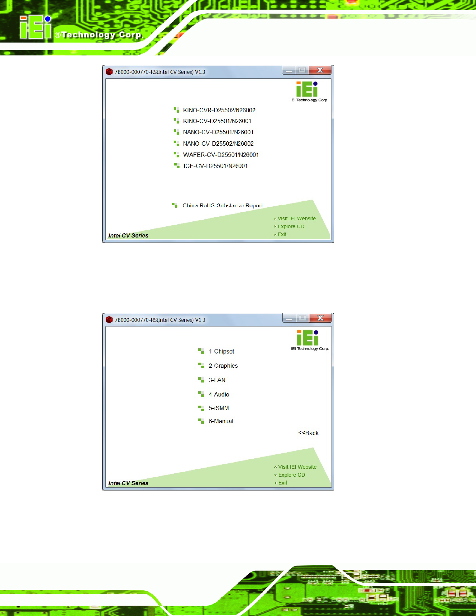 Figure 6-1: start up screen, Figure 6-2: drivers | IEI Integration NANO-CV-D25502_N26002 User Manual | Page 99 / 173