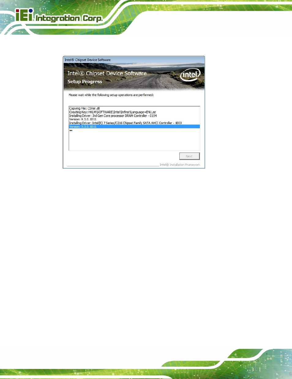 Figure 6-6: chipset driver setup operations | IEI Integration NANO-QM871 User Manual | Page 131 / 203