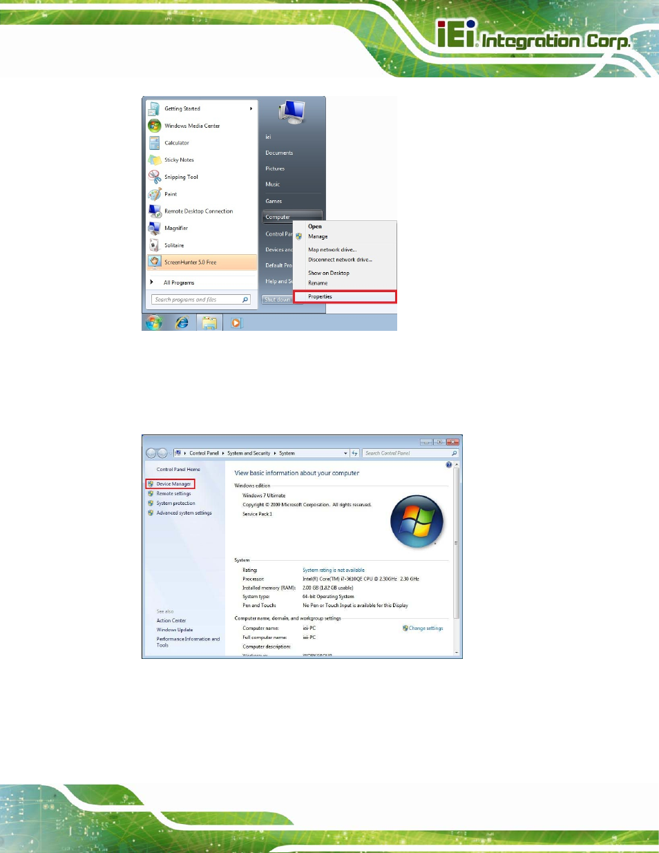 Figure 6-13: windows control panel, Figure 6-14: system control panel | IEI Integration NANO-QM871 User Manual | Page 136 / 203