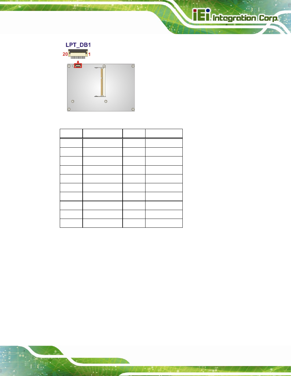 5 fan connector (cpu), Figure 3-5: ec debug port location, Table 3-6: ec debug port pinouts | IEI Integration NANO-QM871 User Manual | Page 36 / 203