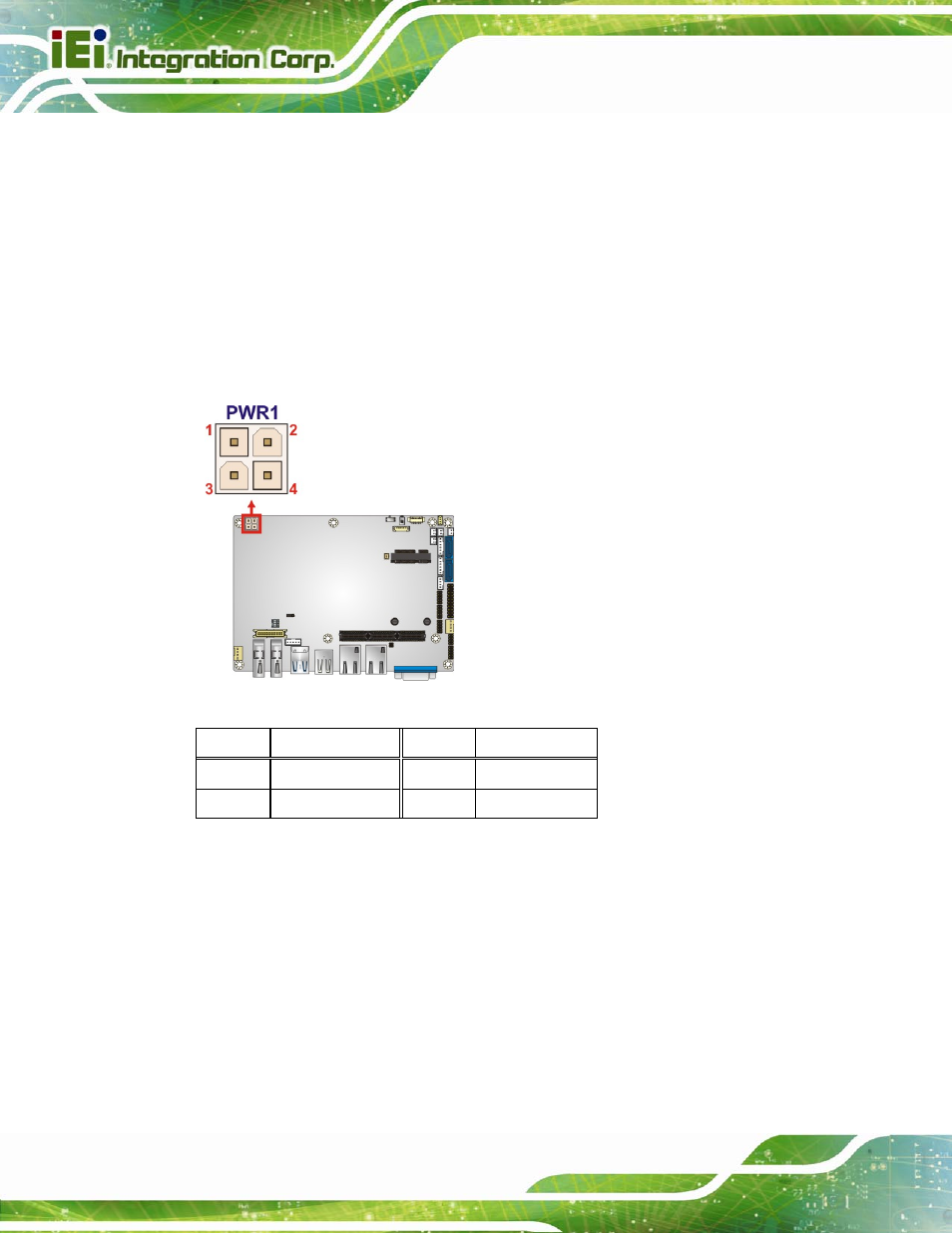 14 power connector (12v), 15 power led and hdd led connector, Figure 3-15: power connector location | Table 3-16: power connector pinouts | IEI Integration NANO-QM871 User Manual | Page 47 / 203