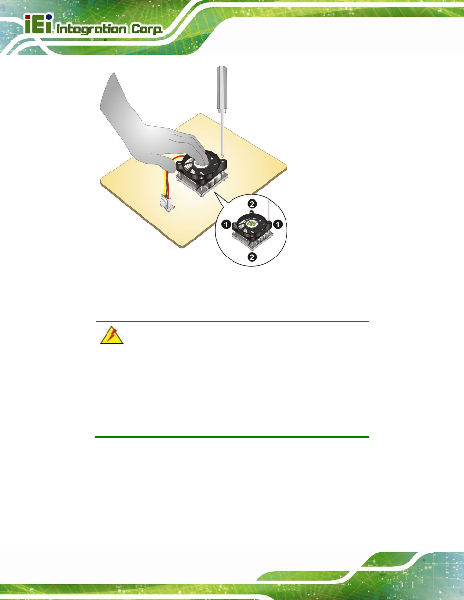 4 so-dimm installation, So-dimm, Nstallation | Figure 4-3: secure the cooling kit | IEI Integration NANO-QM871 User Manual | Page 67 / 203