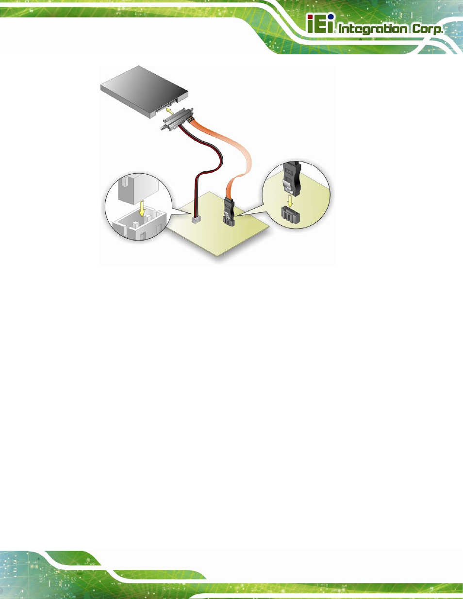 5 single rs-232 cable, Figure 4-15: sata drive cable connection | IEI Integration NANO-QM871 User Manual | Page 80 / 203