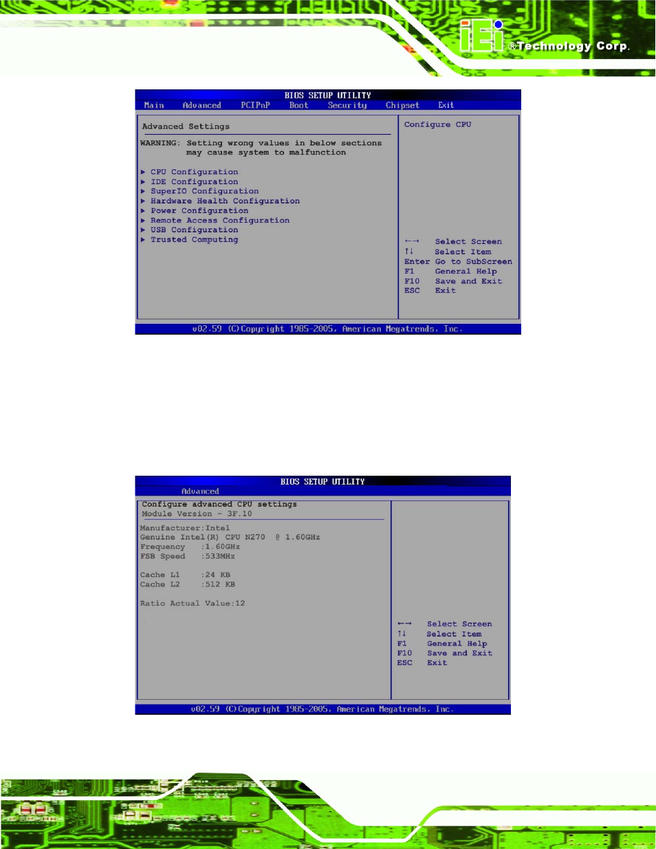 1 cpu configuration | IEI Integration NOVA-945GSE v1.01 User Manual | Page 113 / 195