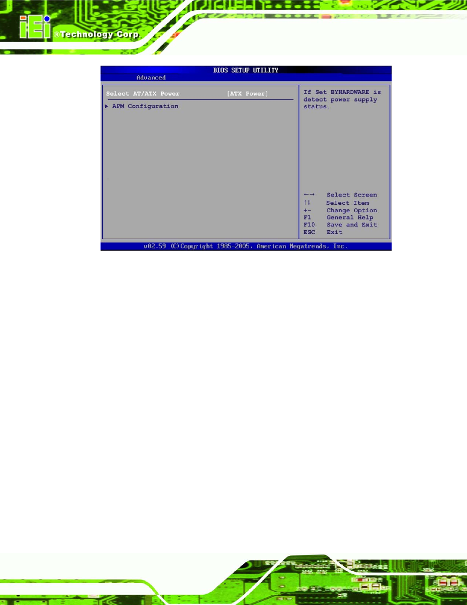 6 apm configuration | IEI Integration NOVA-945GSE v1.01 User Manual | Page 130 / 195