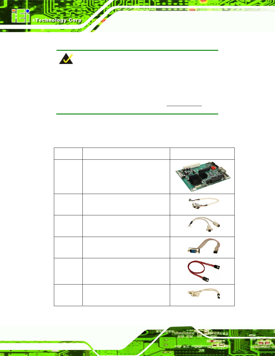 3 unpacking checklist, 1 package contents | IEI Integration NOVA-945GSE v1.01 User Manual | Page 50 / 195