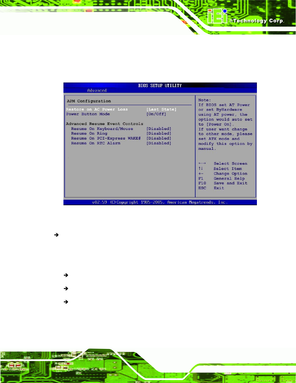 6 apm configuration | IEI Integration NOVA-945GSE v2.01 User Manual | Page 107 / 172