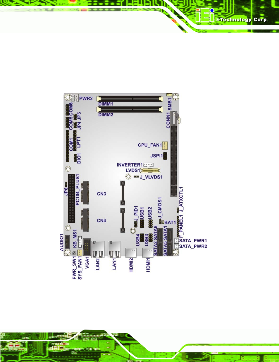 1 peripheral interface connectors, 1 nova-hm551 layout | IEI Integration NOVA-HM551 v1.00 User Manual | Page 29 / 162