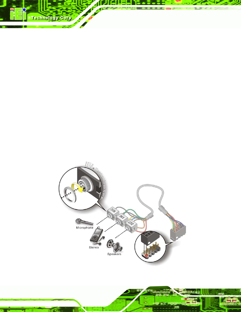 7 internal peripheral device connections, 1 audio kit installation | IEI Integration NOVA-HM551 v1.00 User Manual | Page 76 / 162