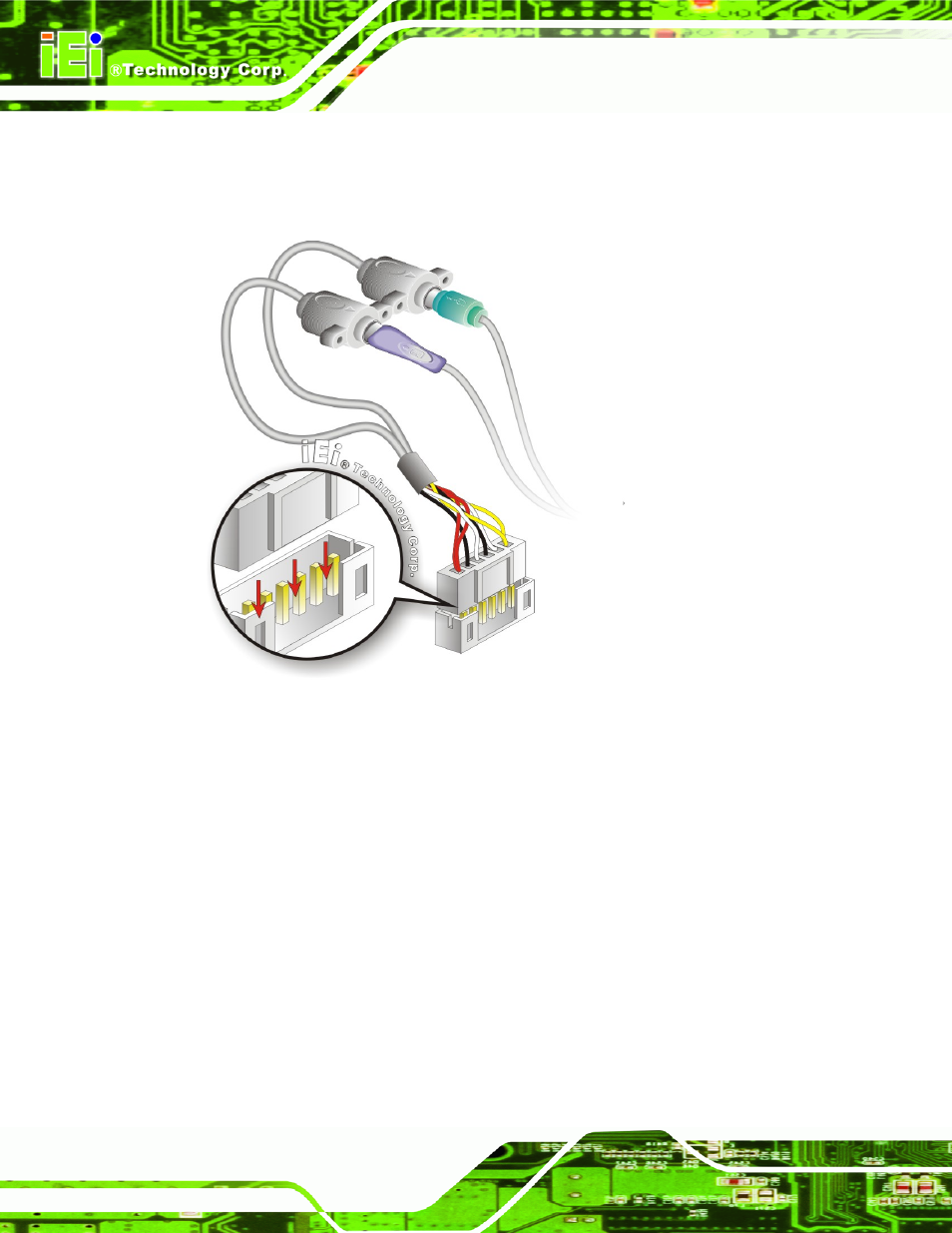 Figure 4-14: keyboard/mouse y-cable connection | IEI Integration NOVA-HM551 v1.10 User Manual | Page 78 / 162