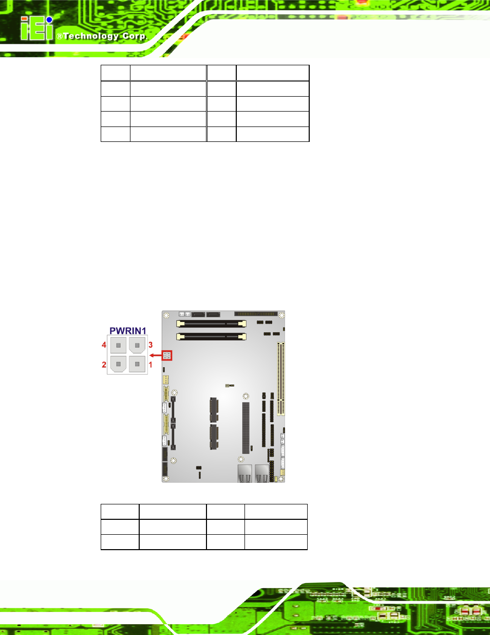 19 power connector (+12v), Figure 3-21: cpu 12v power connector location, Table 3-21: cpu 12v power connector pinouts | IEI Integration NOVA-PV-D4251_D5251 v1.01 User Manual | Page 60 / 179