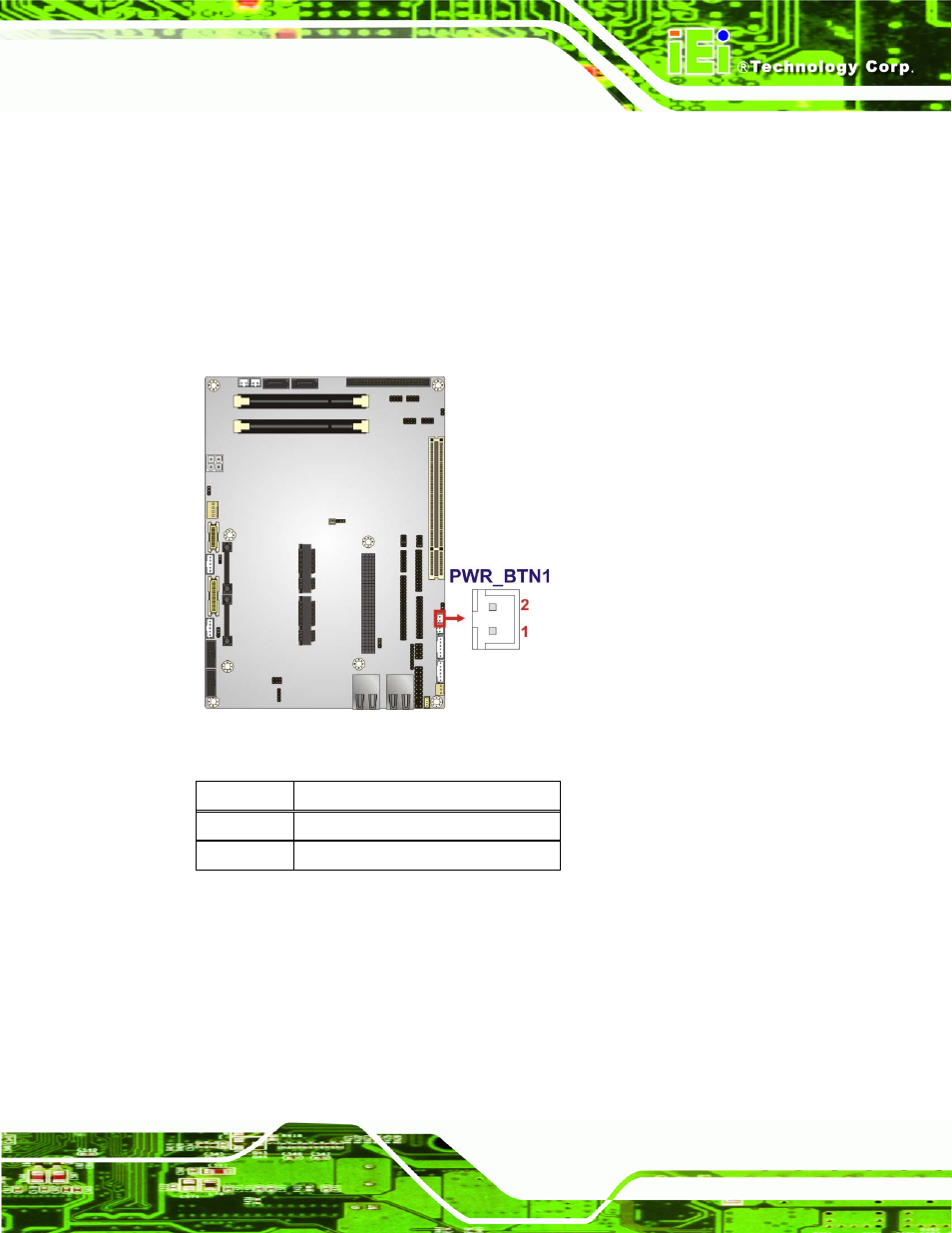 20 power button connector, 21 reset button connector, Figure 3-22: power button connector location | Table 3-22: power button connector pinouts | IEI Integration NOVA-PV-D4251_D5251 v1.01 User Manual | Page 61 / 179